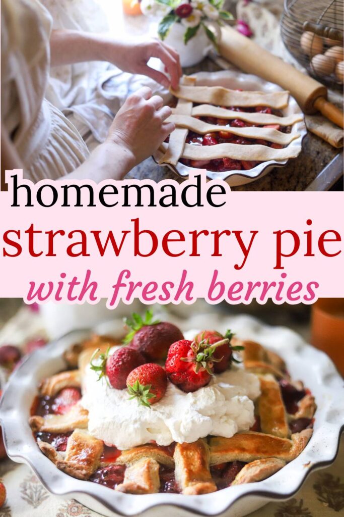Simple, wholesome ingredients come together in this old-fashioned strawberry pie made from scratch — just how Grandma used to bake it. No dyes, no boxed mix, just real food.