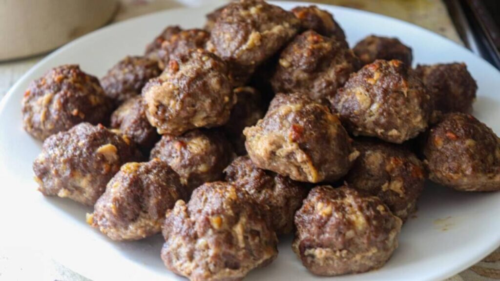 Plate of homemade meatballs