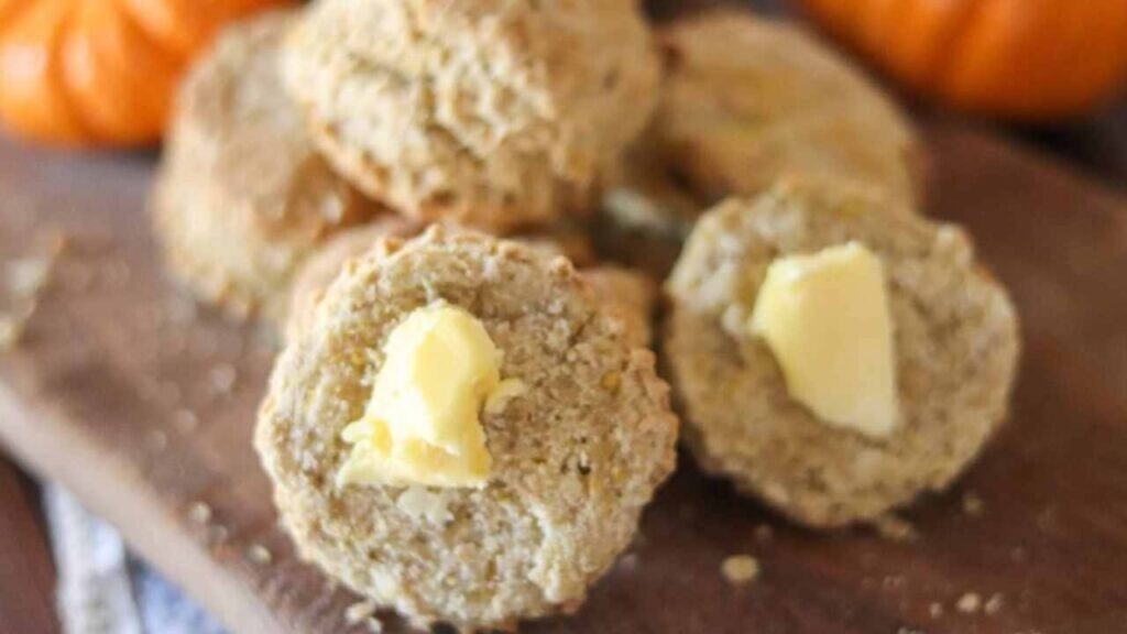 Pumpkin biscuit with butter on top