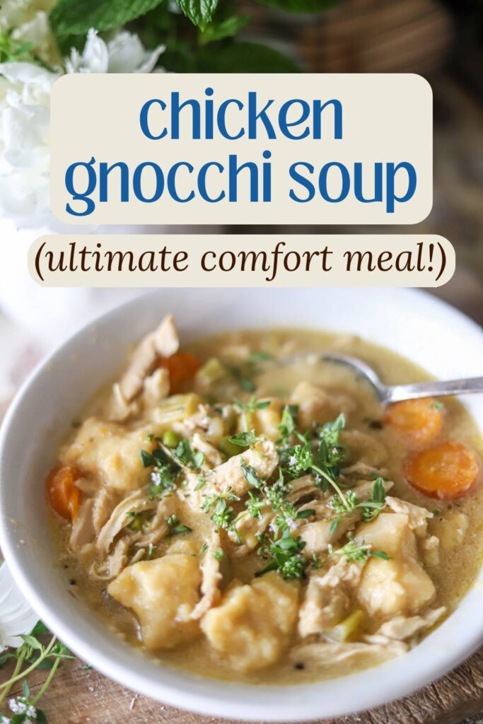 Warm up with this cozy homemade chicken gnocchi soup – made completely from scratch with tender chicken, pillowy gnocchi, and garden-fresh vegetables. A perfect fall comfort food dinner you’ll make on repeat.