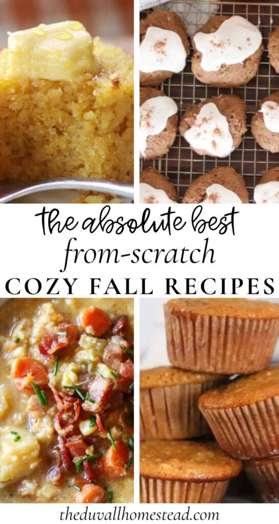 Get inspired with this cozy fall recipes roundup full of homemade comfort food ideas straight from the farmhouse kitchen. From one-pot fall dinners and hearty soups with bone broth to butternut squash soup and pumpkin recipes from scratch, these easy fall meals are simple, nourishing, and full of autumn flavor. If you love wholesome fall cooking from scratch and warm, cozy meals your whole family will enjoy, you’ll want to save this collection of the best fall recipes 2025.