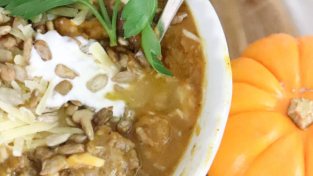 bowl of pumpkin chili