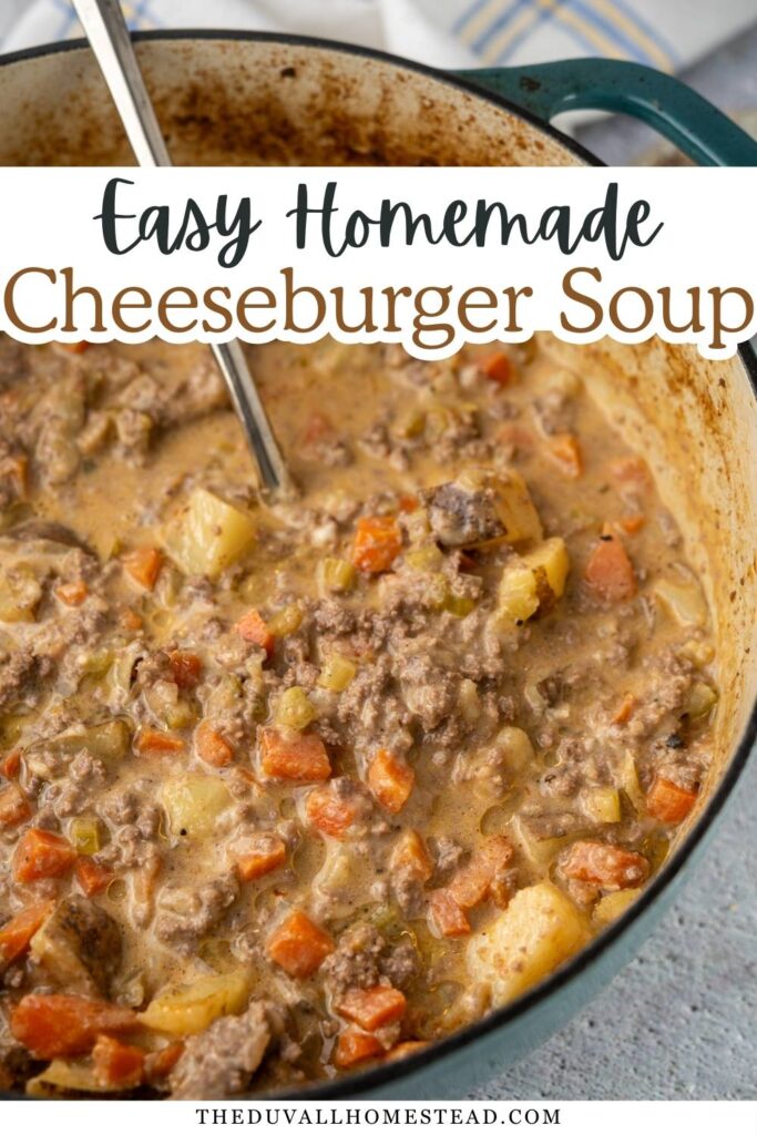 This easy homemade cheeseburger soup is a creamy, high-protein comfort food made in one pot with ground beef, potatoes, and simple ingredients. A healthy cheeseburger soup recipe that’s family friendly, budget friendly, and perfect for busy weeknight dinners or cozy meal prep.