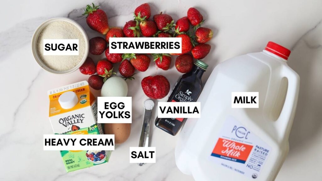 Strawberry ice cream ingredients