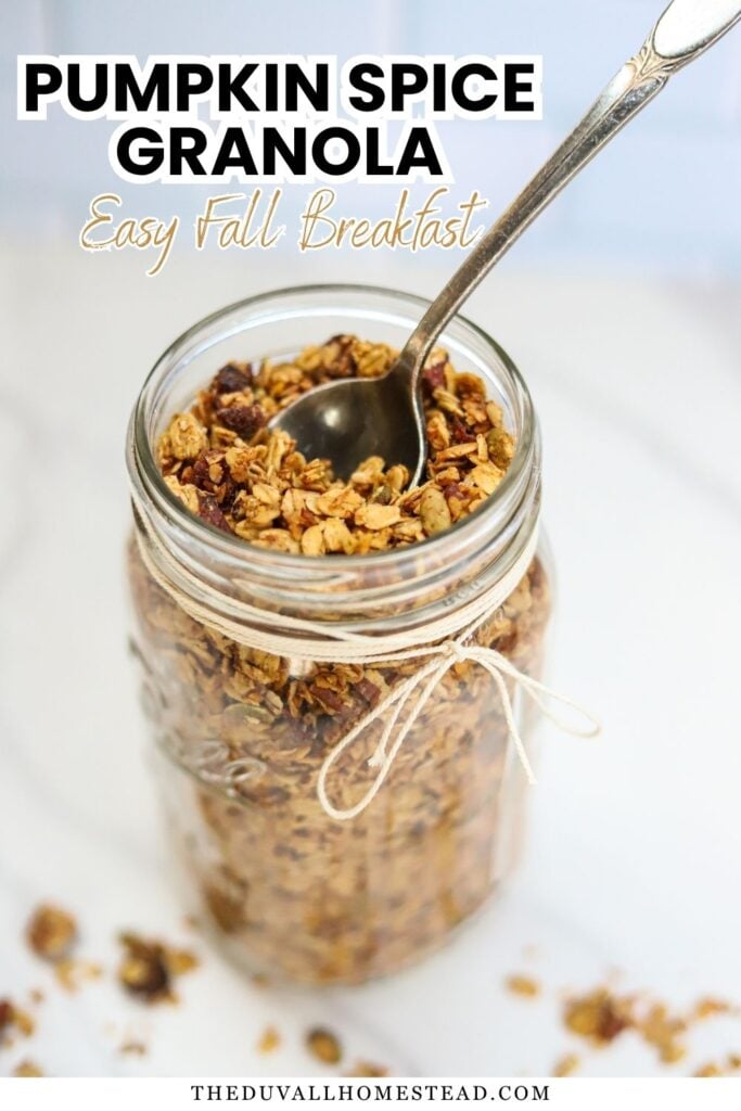 This homemade pumpkin spice granola is an easy fall snack recipe made with real pumpkin, maple syrup, pecans, pumpkin seeds, and cozy pumpkin spice. It’s perfect for a quick fall breakfast, an afternoon snack, or sprinkling over yogurt. Make a big batch to enjoy all season long!